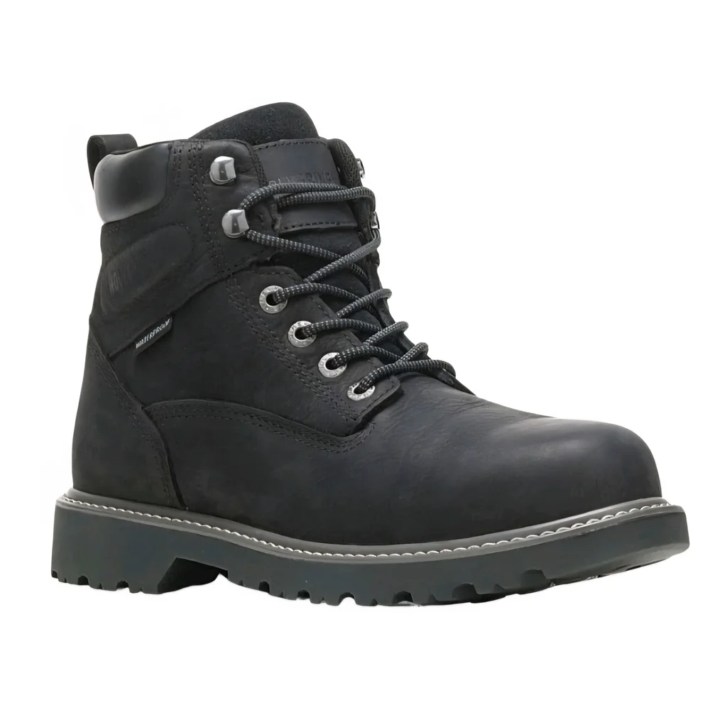Wolverine Rugged Black Leather Combat Boots